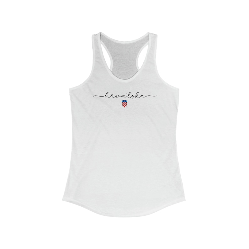 Hrvatska Tank Top, Cute Croatia Girl Outfit, Zastava Souvenir Soccer Cup Gear Nogomet Majica Gift Hrvatica Rodjendan Poklon, Europe Shirt Solid White