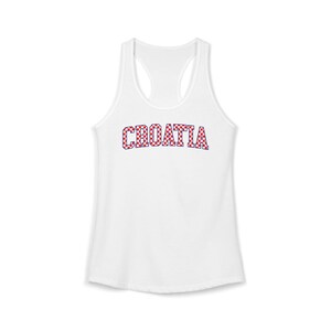 Croatia Checkers Tank Top, Croatian Red and White Checks Soccer Shirt, Hrvatska Nogomet Majica Solid White