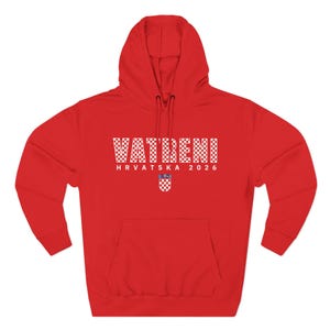 2026 Hrvatska Vatreni Hoodie, Republika Hrvatska Džemper, Croatian Soccer Fan Sweatshirt, Croatia World Football Clothes Red