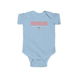 2026 Vatreni Baby Bodysuit, Hrvatska Majica, Croatia National Soccer Shirt, Croatian World Football Clothes Light Blue