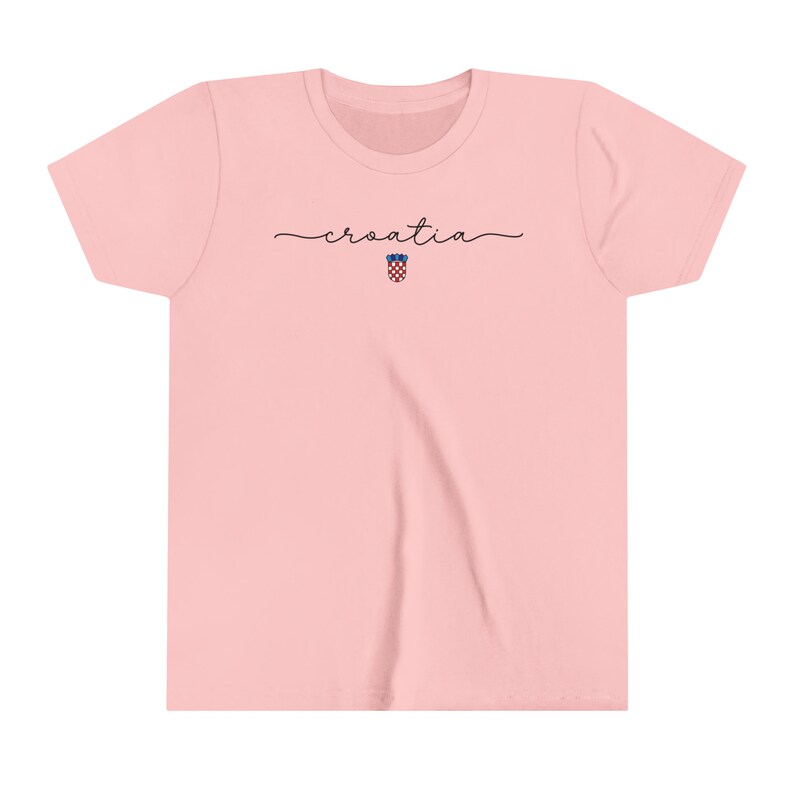 Croatia Kids Shirt, Croatian Soccer Cup Shirt, Europe Football Teams, Hrvatska Nogomet Majica, Zastava Hrvatski Grb Football Tee Pink