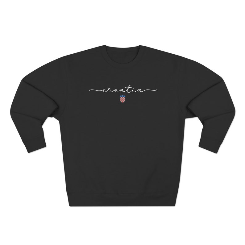 Croatia Sweatshirt, Croatian Sweater Gift Clothes, Hrvatski Nogomet Croatia Cup, Euro Soccer Gear, Hrvatska Zastava Dzemper Duks Poklon Black