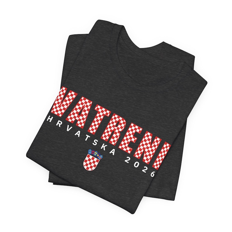 2026 Hrvatska Vatreni Shirt, Republika Hrvatska Majica, Croatian Soccer Fan Tee, Croatia World Football Clothes Dark Grey Heather