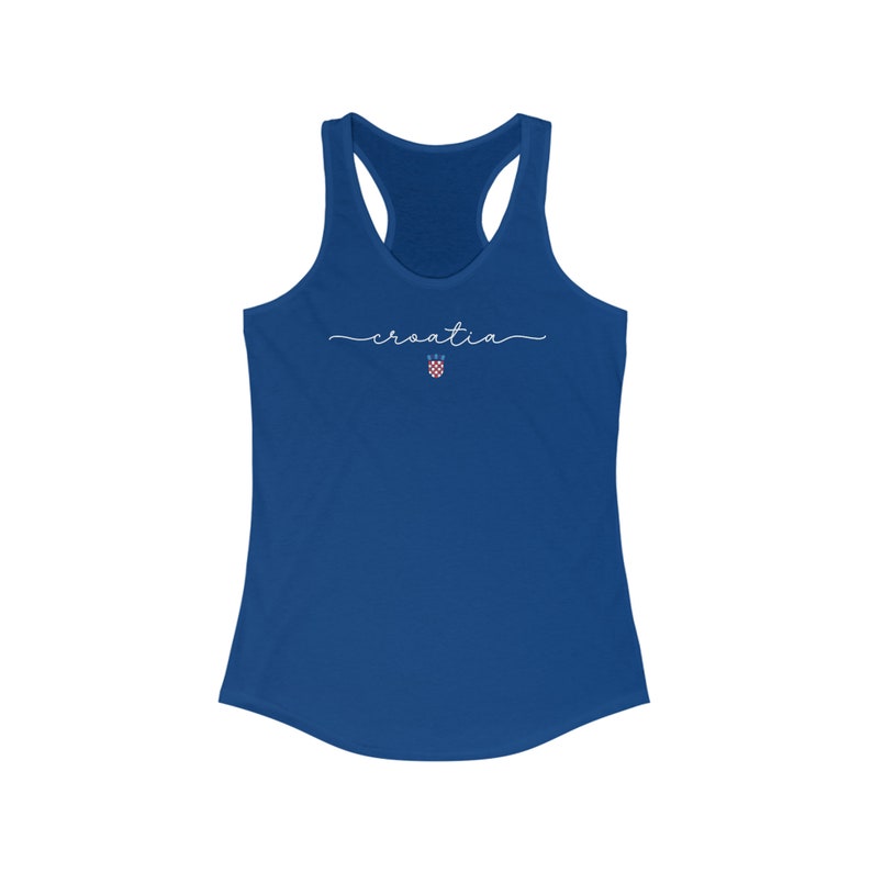 Croatia Tank Top, Cute Croatia Girl Outfit, Hrvatska Zastava Grb Souvenir Cup Gear, Nogomet Majica Gift Hrvatica Poklon, Euro Soccer Shirt Solid Royal