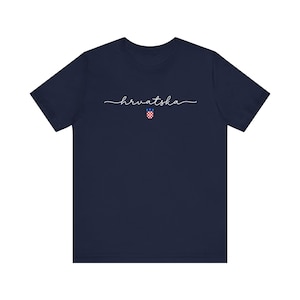 Hrvatska Shirt, Croatian Shield T-shirt, Hrvatski Nogomet Majica, Croatia Flag Gift, Euro Soccer Teams Tee, Croatia Football Cup Gear Navy