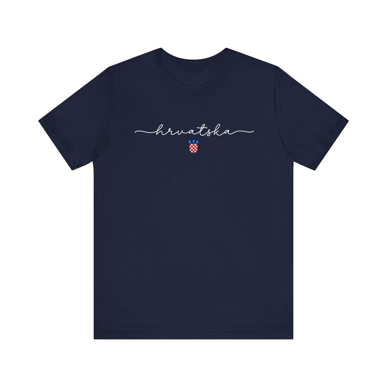 Hrvatska Shirt, Croatian Shield T-shirt, Hrvatski Nogomet Majica, Croatia Flag Gift, Euro Soccer Teams Tee, Croatia Football Cup Gear Navy