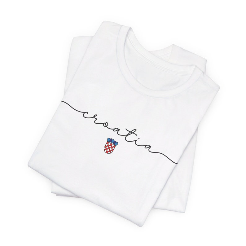 Croatia Shirt, Croatian Shield T-shirt, Hrvatski Nogomet Majica, Hrvatska Zastava Poklon, Euro Soccer Teams Tee, Croatia Football Cup Gear White