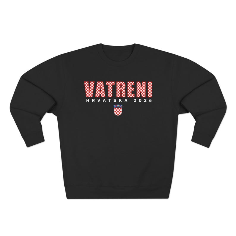 2026 Hrvatska Vatreni Sweatshirt, Republika Hrvatska Džemper, Croatian Soccer Fan Sweater, Croatia World Football Clothes Black