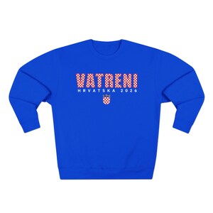 2026 Hrvatska Vatreni Sweatshirt, Republika Hrvatska Džemper, Croatian Soccer Fan Sweater, Croatia World Football Clothes Royal Blue