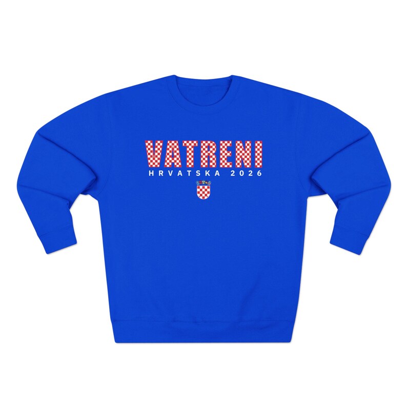 2026 Hrvatska Vatreni Sweatshirt, Republika Hrvatska Džemper, Croatian Soccer Fan Sweater, Croatia World Football Clothes Royal Blue