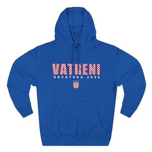 2026 Hrvatska Vatreni Hoodie, Republika Hrvatska Džemper, Croatian Soccer Fan Sweatshirt, Croatia World Football Clothes Royal Blue