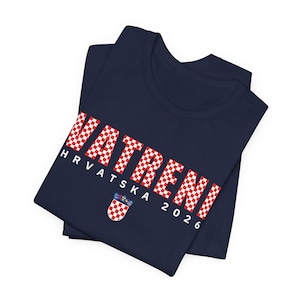 2026 Hrvatska Vatreni Shirt, Republika Hrvatska Majica, Croatian Soccer Fan Tee, Croatia World Football Clothes Navy