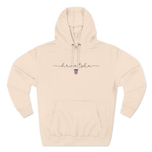 Hrvatska Hoodie, Croatia Sweatshirt, Croatian Soccer Clothes Hrvatski Nogomet Odjeca Hrvat Hrvatica Rodjendan Poklon Croat Heritage Festival Pale Pink