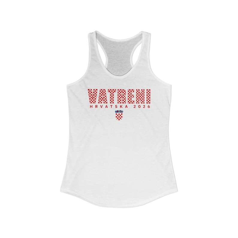 2026 Hrvatska Vatreni Tank Top, Republika Hrvatska Majica, Croatian Soccer Fan Shirt, Croatia World Football Solid White