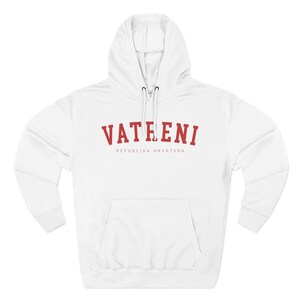 Vatreni Hoodie, Croatia World Soccer Sweatshirt, Hrvatska Nogomet Džemper Poklon 2026 White