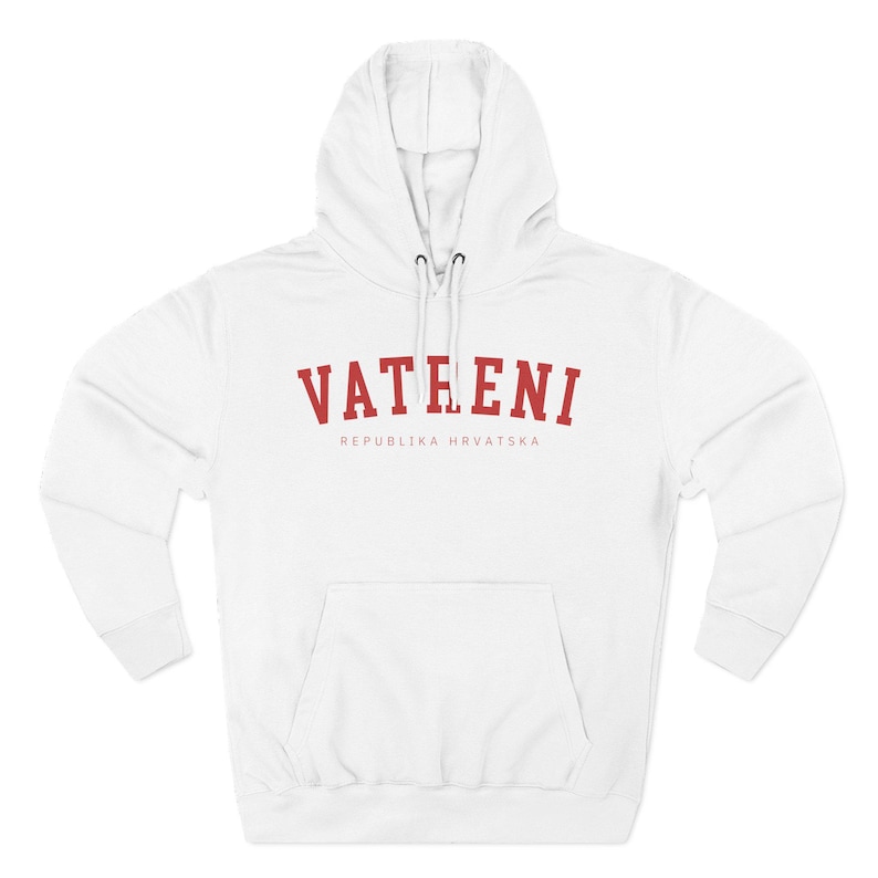 Vatreni Hoodie, Croatia World Soccer Sweatshirt, Hrvatska Nogomet Džemper Poklon 2026 White