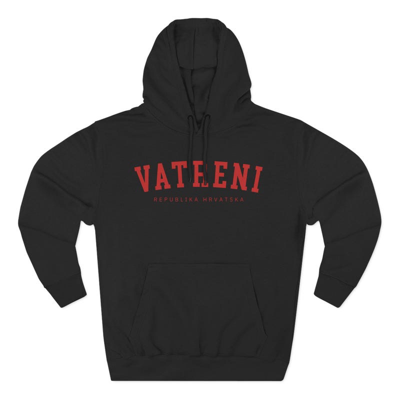 Vatreni Hoodie, Croatia World Soccer Sweatshirt, Hrvatska Nogomet Džemper Poklon 2026 Black