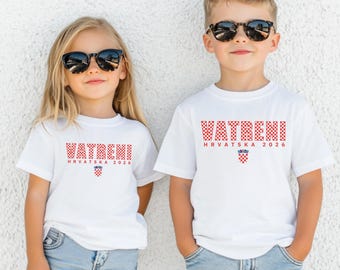 2026 Vatreni Kids Shirt, Hrvatska Majica, Croatia National Soccer Tee, Croatian World Football Clothes