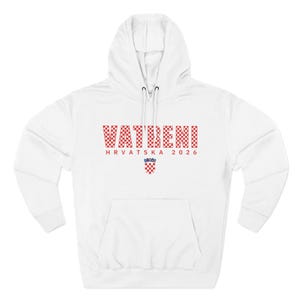 2026 Hrvatska Vatreni Hoodie, Republika Hrvatska Džemper, Croatian Soccer Fan Sweatshirt, Croatia World Football Clothes White