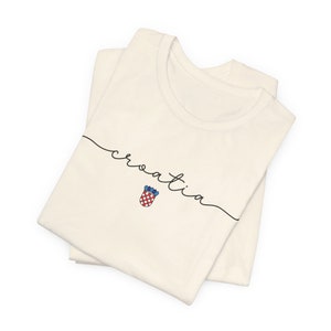 Croatia Shirt, Croatian Shield T-shirt, Hrvatski Nogomet Majica, Hrvatska Zastava Poklon, Euro Soccer Teams Tee, Croatia Football Cup Gear Natural