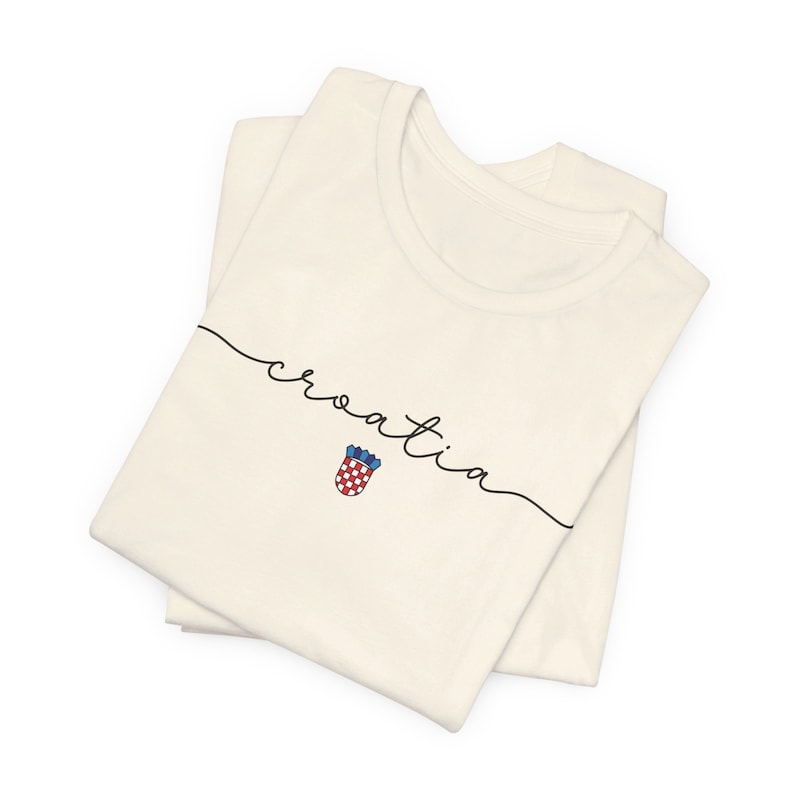 Croatia Shirt, Croatian Shield T-shirt, Hrvatski Nogomet Majica, Hrvatska Zastava Poklon, Euro Soccer Teams Tee, Croatia Football Cup Gear Natural
