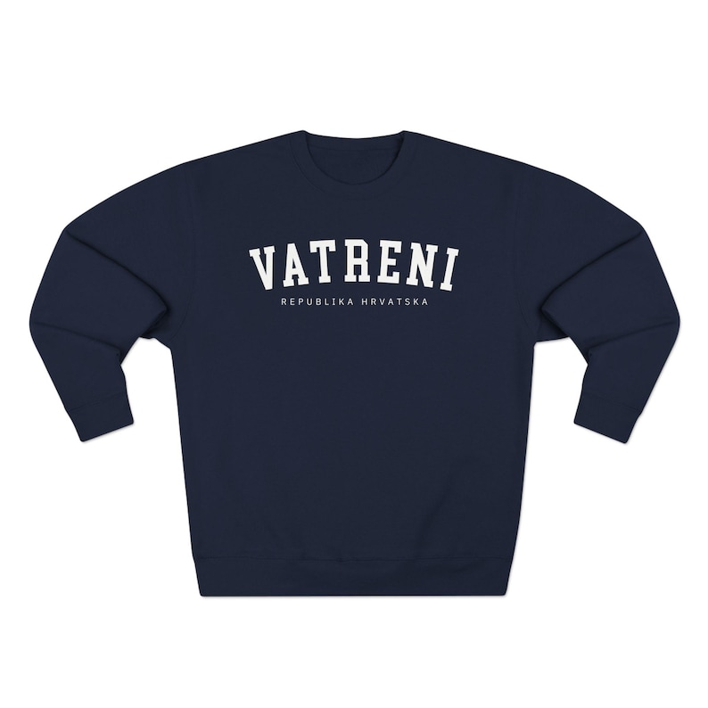 Vatreni Sweatshirt, Hrvatska Croatian Soccer Sweater Gift, Hrvatski Nogomet Odjeća, Croatia Pride Football Gear Hrvatica Poklon Dzemper Navy