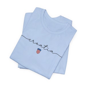 Croatia Shirt, Croatian Shield T-shirt, Hrvatski Nogomet Majica, Hrvatska Zastava Poklon, Euro Soccer Teams Tee, Croatia Football Cup Gear Baby Blue