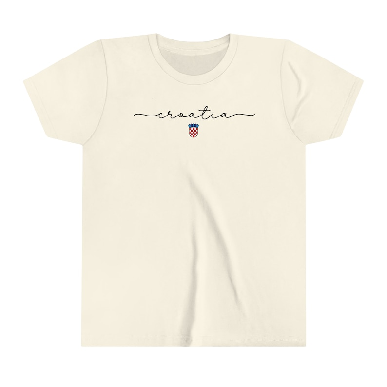 Croatia Kids Shirt, Croatian Soccer Cup Shirt, Europe Football Teams, Hrvatska Nogomet Majica, Zastava Hrvatski Grb Football Tee Natural