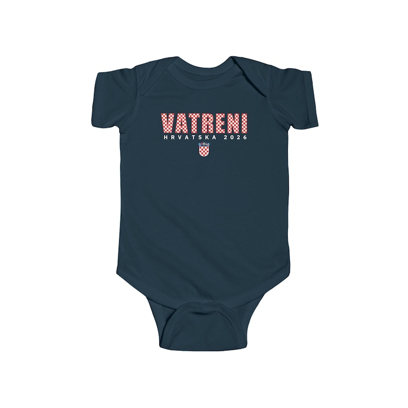 2026 Vatreni Baby Bodysuit, Hrvatska Majica, Croatia National Soccer Shirt, Croatian World Football Clothes Navy