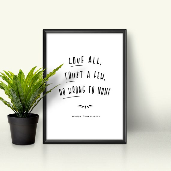 Shakespeare quote print digital download | Etsy