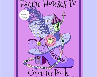 Libro da colorare per il download immediato di Faerie Houses IV 8 1/2 x 11