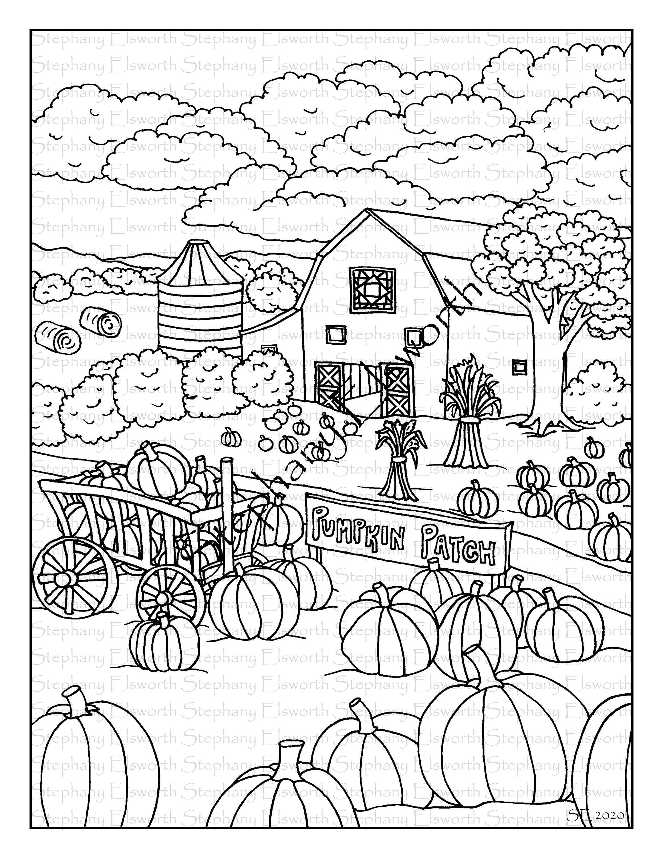 Cute Pumpkin Patch Coloring Pages