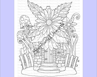 Faerie Houses IV Set 2 Pagine 6-10 Disegni da colorare stampabili