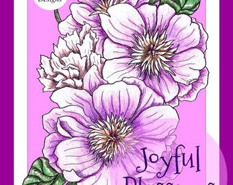 Libro da colorare PDF Fiori gioiosi 8 1/2 x 11