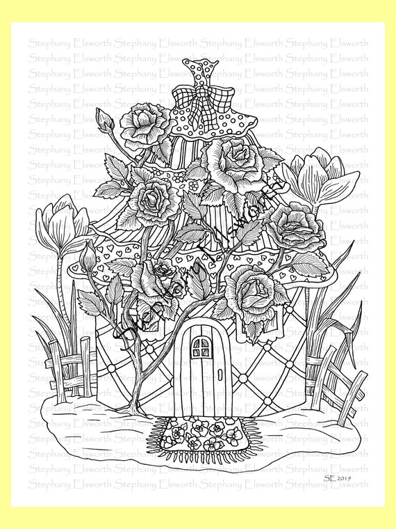 Shabby Chic Fairy House 8 1/2 X 11 