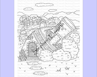 Faerie Houses IV Set 1 Pagine 1-5 Disegni da colorare stampabili