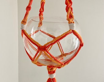 Yellow/Orange Macrame Plant Hanger