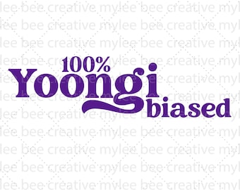 100% Yoongi Biased SVG – bts svg – BTS Yoongi Cut File – Yoongi SVG – Cute Yoongi Svg – Cricut - Silhouette