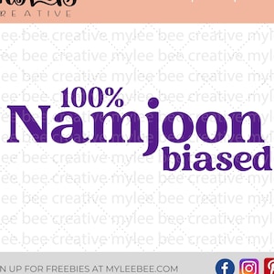 100% Namjoon Biased SVG – bts svg – BTS Namjoon Cut File – Namjoon SVG – Cute Namjoon  Svg – Cricut - Silhouett