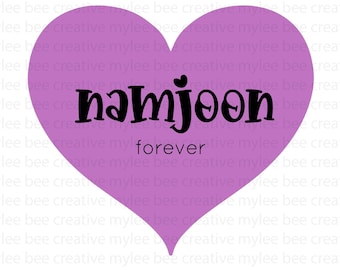 Namjoon Forever SVG - BTS svg- BTS Namjoon - Purple Heart Svg- I Purple You svg - Namjoon  Svg - Cricut - Silhouette
