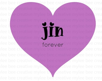 Jin Forever SVG - BTS svg- BTS Jin- Lila Herz Svg- I Purple You svg- Jin Svg - Cricut - Silhouette