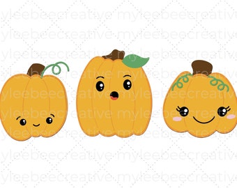 Kawaii Pumpkin SVG - Pumpkin SVG – Halloween Pumpkin Cut File – Kawaii Pumpkin File – Kawaii Pumpkin SVG –