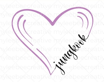 Purple Heart JungKook SVG – Bts Svg – BTS Jungkook Cut File – Purple Jungkook svg –BTS Jungkook svg