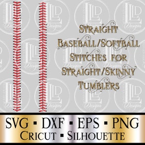 Straight Baseball Stitches for Tumblers Instant Download | Straight Softball Stitches Digital File | SVG, PNG, DXF for Cricut Silhouette