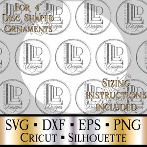 Floating Ornament Insert Template for 4 Inch Disc Shaped Ornaments Digital SVG Cricut Silhouette