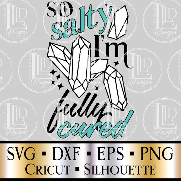 So Salty I'm Fully Cured Instant Download | Sarcastic, Healing Crystal, Funny Digital Design | SVG, PNG Digital File for Cricut, Silhouette