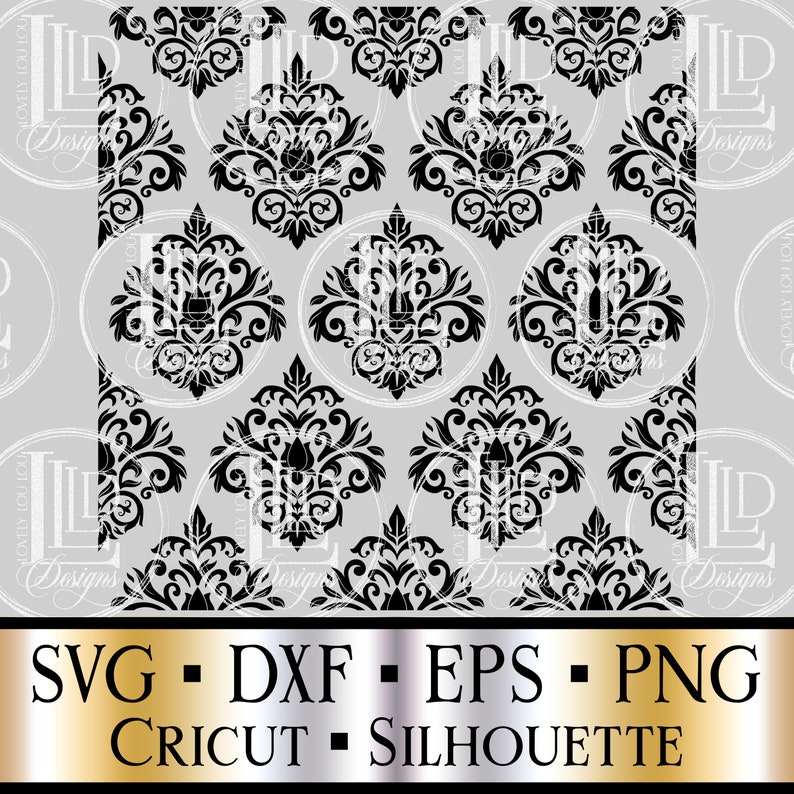 Download Flower Damask Pattern Silhouette Dxf Png Download For Cricut Custom Design Floral Damask Seamless Pattern Vintage Baroque Svg Clip Art Art Collectibles