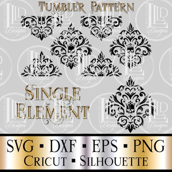 Download Skull Damask Tumbler Pattern Floral Baroque Vintage Etsy