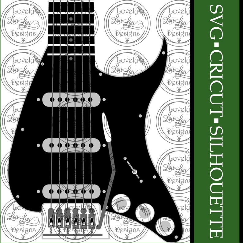 Download Electric Guitar Digital Svg Cricut Silhouette Etsy