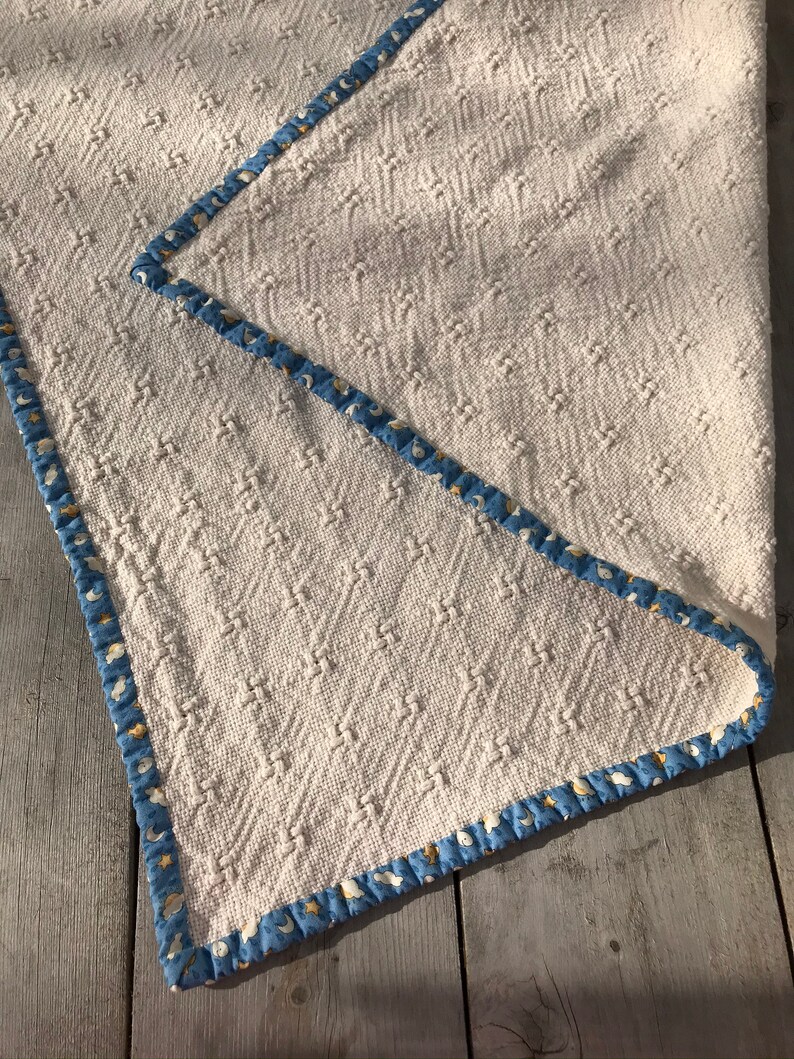 Handwoven Cotton Baby Blanket with Cotton Calico Binding Etsy